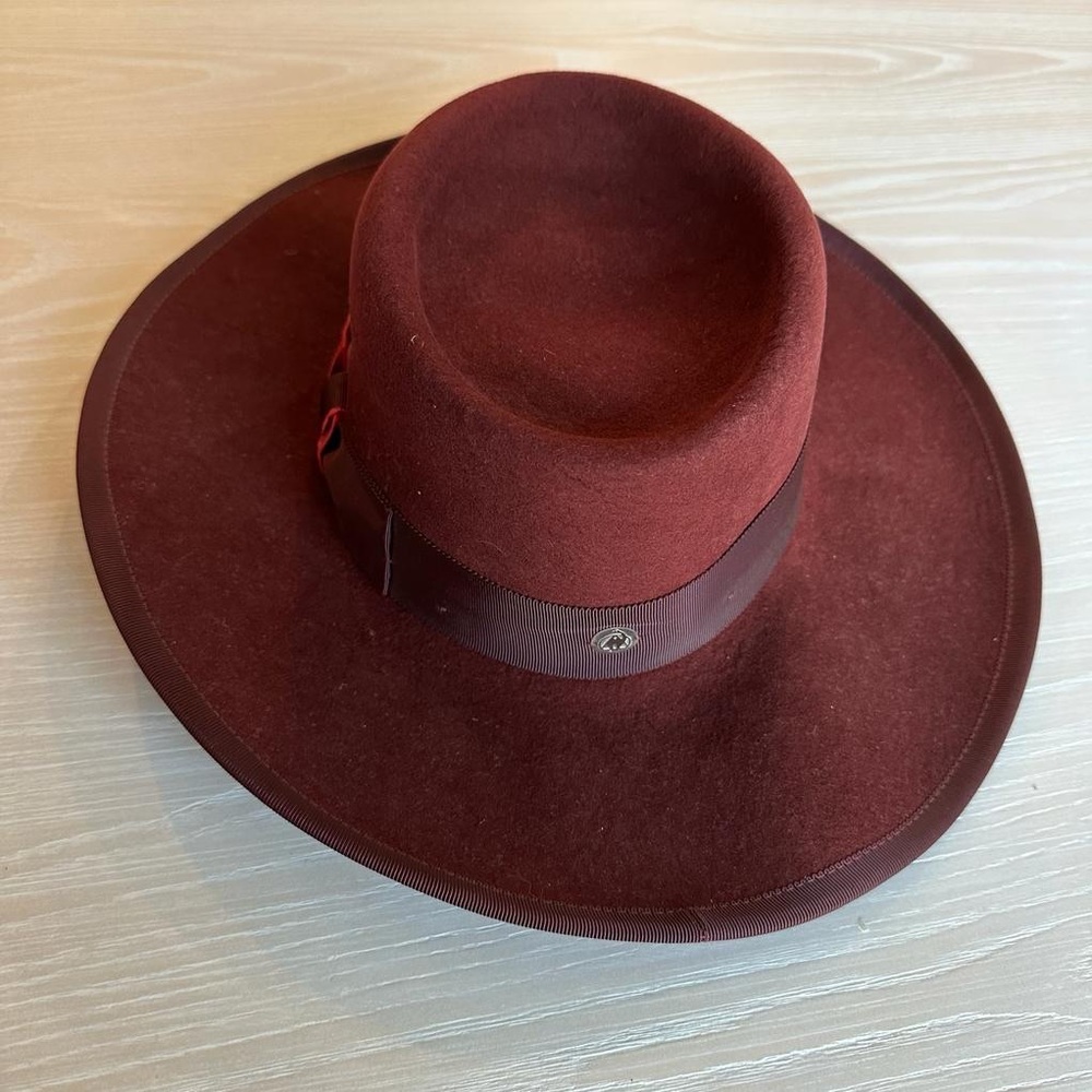 NEW NWT Veronica Beard Freya Freya Merlot Hat M - Picture 8 of 8